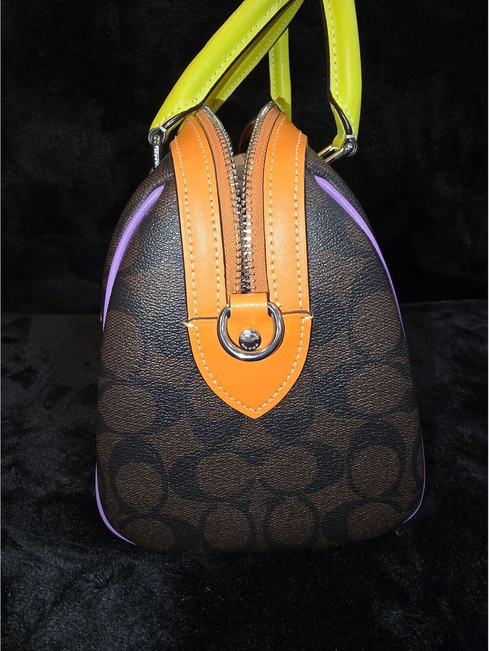 106. NWOT 2023 Coach Rowan Satchel In Colorblock Signature Canvas - Picture 3 of 7